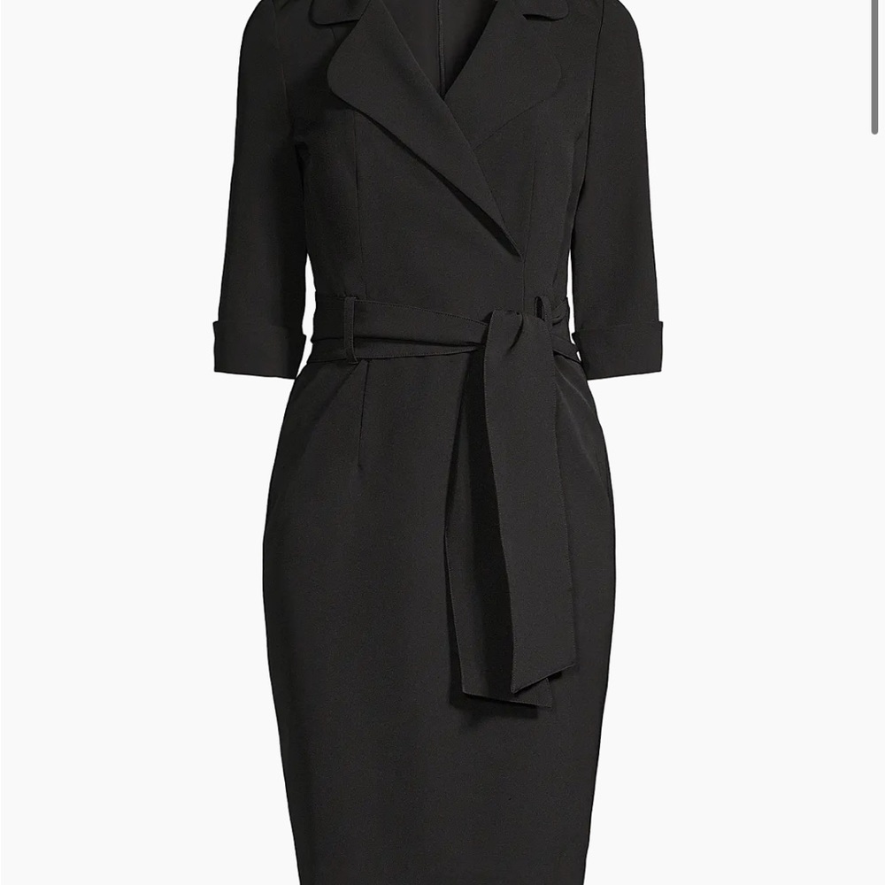Black Halo Black Sheath Dress with Notched Collar- new with tags